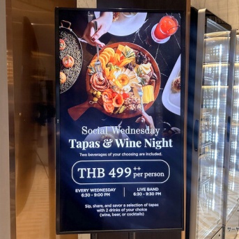 【TAPAS & WINE NIGHT】　at　Radisson Hotel Chateau de Bangkok　～499バーツでタパス食べ放題！水曜限定の超お得なワインナイト～