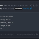 クロックがアクティブになりました。 グリーンキャッスル···