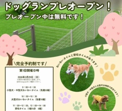 ＼わんちゃんの新しい遊び場／3月29日（日）にPomuni（ぽむに）さまのドッグランがプレオープンします
