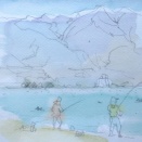 「比良を描く」展の作品 ６