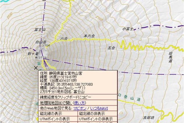 地図の散歩道 富士山