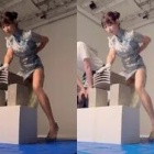 ◆【動画あり】堀江聖夏アナ、チャイナドレスで白パンツ丸見えになるハプニングwww