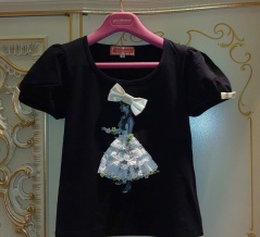 ニュース❗sale80%OFF❗️⭐️DiamanteガールTシャツ⭐️黒×オフ白リボン、本日売れています！残り38サイズのみわずか