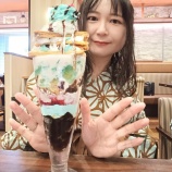 『【キモノチョコミン党】ジョナサンで30cmのチョコミントパフェを食べるレポ』の画像