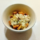 白子とハンバーグソース厚揚げ和え