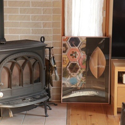 イタリア】木製 トレイ フィレンツェ 工芸品 楕円 金彩 深緑 花柄