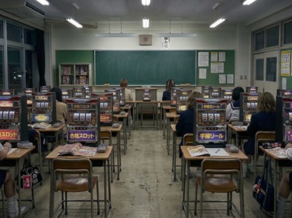 台を学校の机のように縦に並べている店があったら需要ありそう
