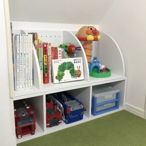 片付け 階段下空間をニトリで子供スペースに改造 Ver １歳 お家イズム