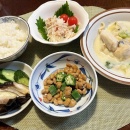 嬉しい奇跡＆鶏もも肉と白ネギのクリーム煮