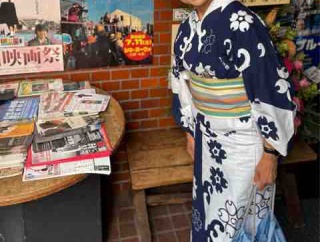 河内家菊水丸映画祭に万博浴衣で参戦