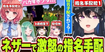 【ぶいすぽ】はなびがネザーで落下しまくったりブタを56しまくった結果ネザーで指名手配されて追いかけ回されるのせさんｗ