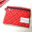 裏地は布芯張りのミニポーチ♪