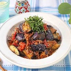 煮込まず15分で簡単！なすとひき肉のトマト炒め♪連載