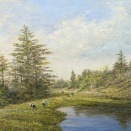 「草原池畔（長野県須坂）」P8号｜中村英夫・川の絵21