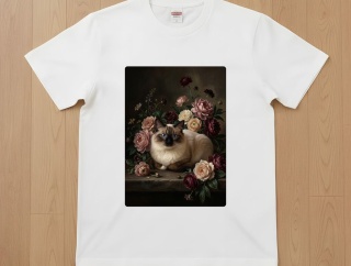 バーマンの花の油絵風アートTシャツができました！