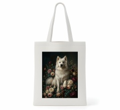サモエドの花の油絵風アートトートバッグができました！
