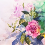 透明水彩画原画蔓薔薇つるバラ 透明水彩画原画蔓薔薇つるバラ - メルカリ