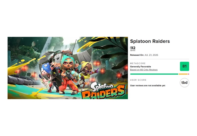 スプラトゥーンレイダース、メタスコア81