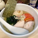 期間限定！船堀「鶏の一」冷やし塩らーめん＋味玉