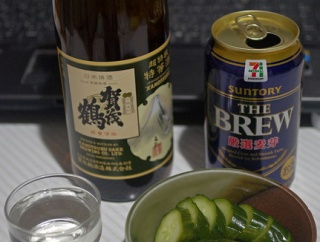 ぬか漬けで　一杯やりました