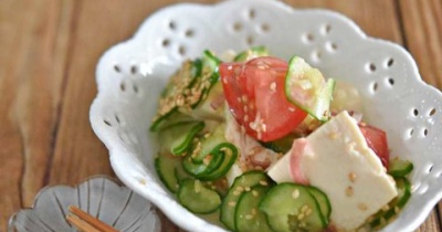 【豆腐レシピ・火を使わない】つめたく冷やすと夏の暑い時にはごちそう！！夏野菜と豆腐のひんやりだし漬けの作り方