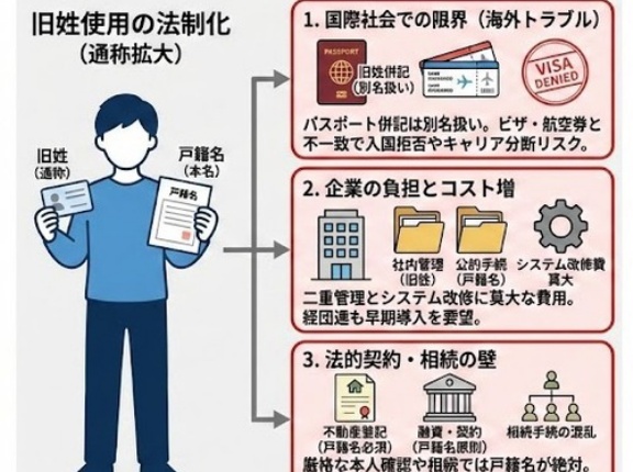 旧姓使用の法制化で夫婦別姓は必要なくなるのか？