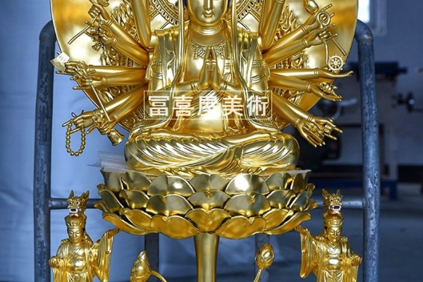 阿弥陀三尊佛 純金 掛軸 （特注仏像 注文彫刻 《冨喜屋美術 仏像