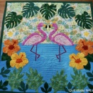 フラミンゴキルト完成＆苔玉