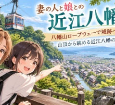 🏔妻の人と娘と近江八幡へ　八幡山ロープウェーで城跡へ！山頂から眺める近江八幡の絶景（滋賀県近江八幡市）