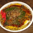 お好み焼き　（試供品）　そば豚玉イカ天入り