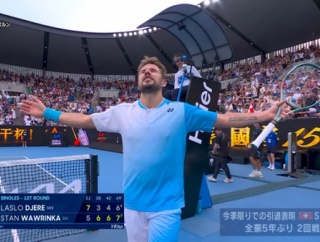 40歳ワウリンカ、最後の全豪オープンで無事初戦突破！！2回戦へ！！