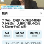 フジテレビの株を30%も買ってのっとろうとしてる女の顔wwwwww