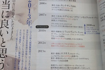 婦人画報11月号「世界を驚かそう！日本のフレンチ、80軒」の掲載店