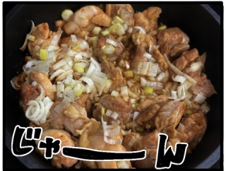 鶏肉と長ネギの炒めたもの！
