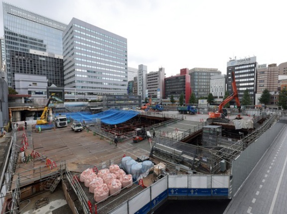 地上24階「田町駅西口駅前地区開発事業」の建設状況！田町駅直結のアトレが入るオフィスビル（2026.9.5）