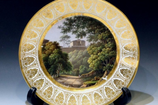 アンティーク セーブル(SEVRES) 人物画 プレート イエロー 【公式通販】