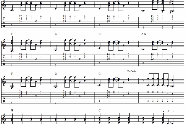 ギター弾き語りタブ譜など - 2016年08月