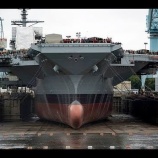 『米海軍空母の建造タイムラプス』の画像