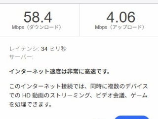【WiMAX2+】BNRスピードテストだとこのくらい速度が出ている事になっていた。