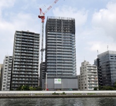 地上34階「ブリリアタワー浅草柳橋」の建設状況！隅田川沿いの分譲タワマン（2026.7.26）