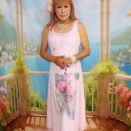 薄ピンク薔薇の花キャミソールドレス(1)