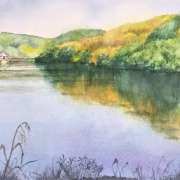 透明水彩画 生徒作品 山田池公園の風景 他 : 水彩的生活KUROKAWAの透明