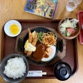 北斗市本郷2丁目 レストハウス いながわ その5 盛り合わせ定食(エビ・ハンバーグ)1,150円
