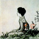 君なくて　荒れたる宿の　浅茅生に　うづらなくなり　秋の 夕暮れ　　　　　　　 　　　　　　　