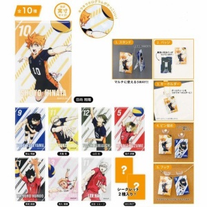 ハイキュー!!』スクエア缶バッジ オフショット×カラー 第一弾BOX＆第二  