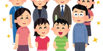 子供が小学校に上がって最初の保護者会だかなんだかで、軽く自己紹介をという話になった → 前列左のお母さんが、急に張り切りだし…