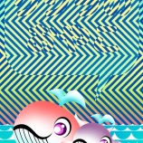 『透明夕日と２頭のパンダ』の画像