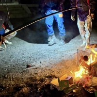 伊奈波神社の左義長
