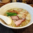 らーめん穀雨 @渋谷 ワンタン麺5個塩 炙りチャーシュー丼