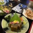 海鮮処アルプス食堂で昆布締めと鮎の塩焼き
